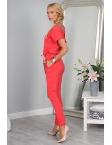 Coral jumpsuit with bow 2950 - Online store - Boutique